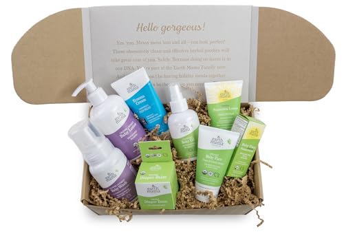 Earth Mama Baby Gift Set - Organic Skin Care Essentials, Gentle & Herbal for Newborns - 8 Pieces