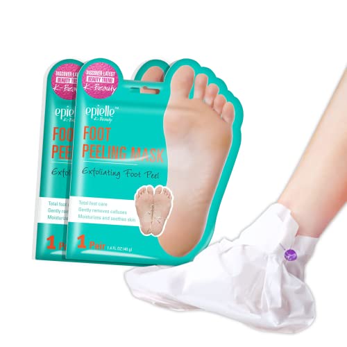 Epielle Foot Peel Mask - Exfoliates Cracked Heels & Dead Skin, Nourishing Fruit Extracts - 2 Pack