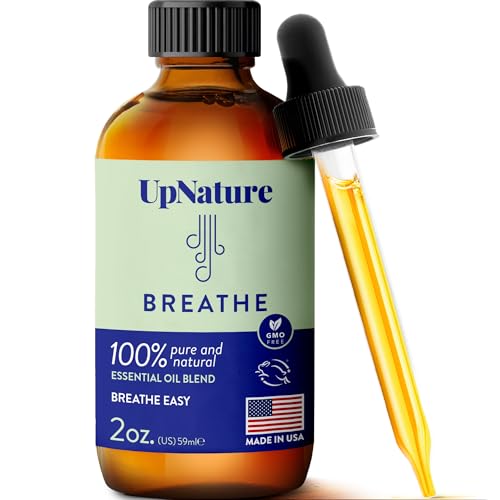 UpNature Breathe Essential Oil Blend - Invigorating Aromatherapy for Breathing Comfort - 2oz