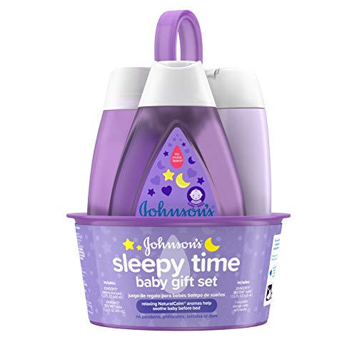 Johnson's Sleepy Time Baby Gift Set - NaturalCalm Aromas, Hypoallergenic Care - 4 Items