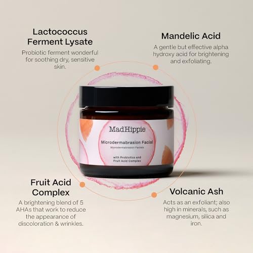 Mad Hippie MicroDermabrasion Facial Scrub - Smooths & Brightens with AHA Complex - 2.1 Fl Oz