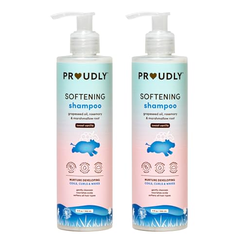 PROUDLY Baby Shampoo & Body Wash - Softens Coils & Curls, Tear-Free, Sweet Vanilla - 9 oz, Pack of 2