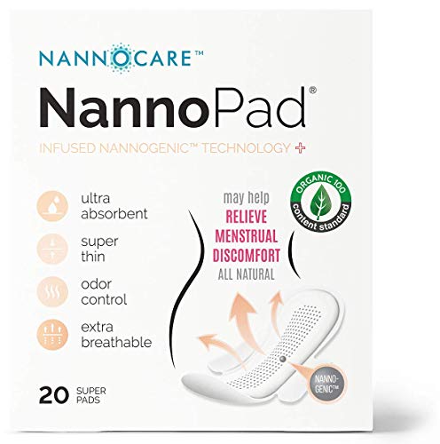 Nannocare NannoPad Super - Organic Cotton, Odor-Control, Chemical-Free - 20 Ultra-Thin Pads