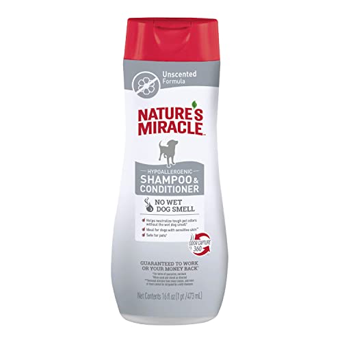 Nature’s Miracle Dog Shampoo & Conditioner - Hypoallergenic, Odor Neutralizing, Unscented - 16oz