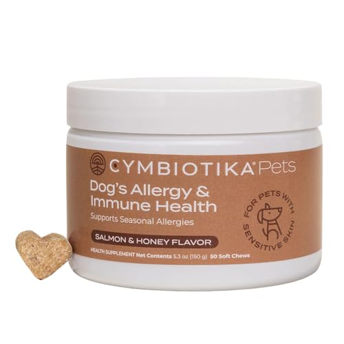 CYMBIOTIKA Dog Allergy Supplement - Skin & Coat Health, Immune Support, Salmon Flavor - 50 Chews