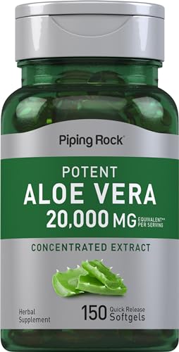 Piping Rock Aloe Vera Supplement - Supports Digestive Health, Non-GMO, Gluten-Free - 150 Softgels