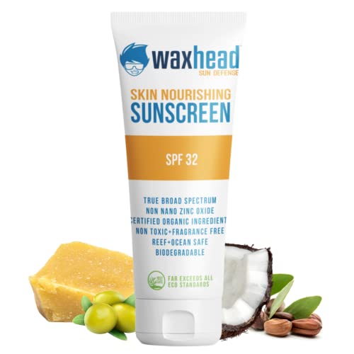 Waxhead Kids Sunscreen Lotion - Zinc Oxide Protection, Non-Toxic, Biodegradable - 3oz