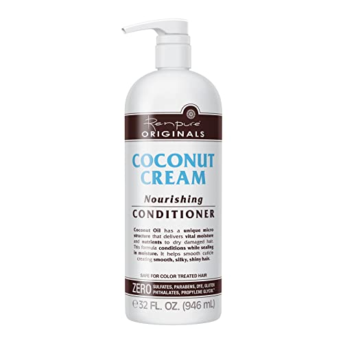 Renpure Coconut Cream Conditioner - Nourishing, Plant-Based Formula for Shine & Moisture - 32oz