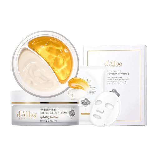d'Alba Face Care Set - Nourishing Truffle Serum & Cream, Vegan, Hydrating Mask - 70g, 25ml*5
