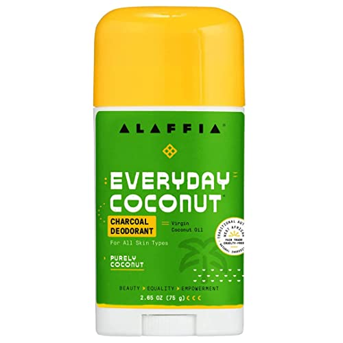 Alaffia Natural Deodorant - Odor Protection with Coconut Oil & Activated Charcoal - 2.65oz