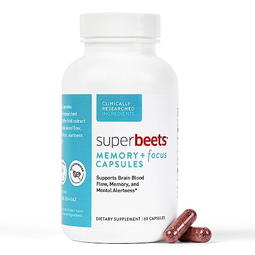 humanN SuperBeets Memory & Focus Capsules - Supports Mental Alertness & Memory, Non-GMO - 60 Count