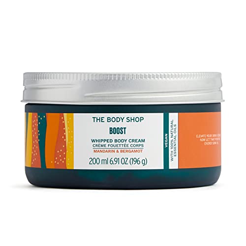 The Body Shop Boost Whipped Body Cream - Nourishing Moisturizer with Bergamot & Mandarin - 6.91oz