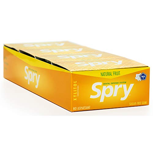 SPRY Gum - Sugar-Free Fresh Fruit Flavor with Xylitol, Gluten-Free, Vegan - 20 Packs