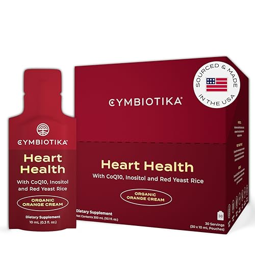 CYMBIOTIKA Heart Health Supplement - Supports Circulation & Aging, Organic Orange Cream - 30 Pack