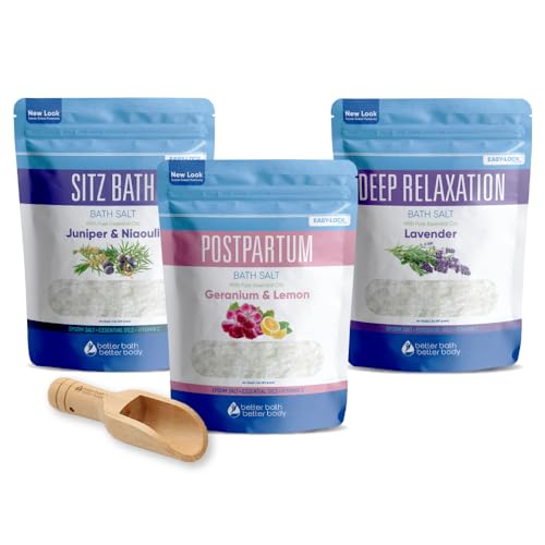 Postpartum Bath Bundle - Soothing Relief with Essential Oils, Vitamin C - 3-Pack, 6lbs Total