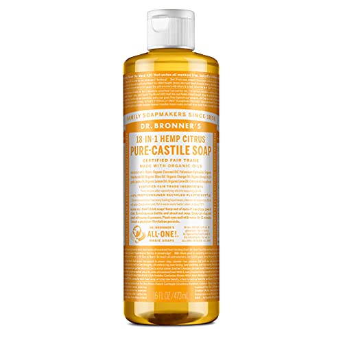 Dr. Bronner's Body Soap - Organic Oils, Multi-Purpose Uses, Vegan, 16 oz - Citrus Scent