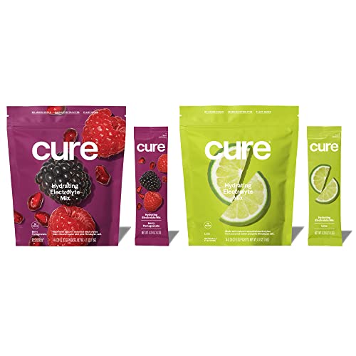 Cure Hydration Powder Packets - Rapid Electrolyte Absorption, Coconut Water, Vegan, 28 Packets