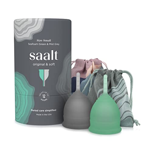 Saalt Menstrual Cup Twin Pack - 12-Hour Comfort, Medical-Grade Silicone, Small