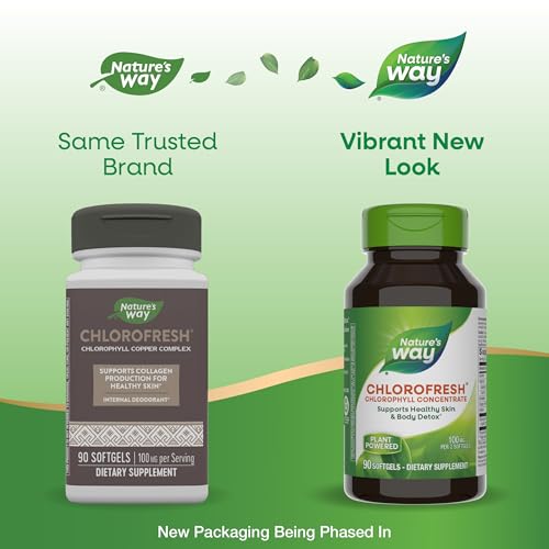 Nature’s Way Chlorofresh Chlorophyll Supplement - Supports Detox & Healthy Skin - 90 Softgels