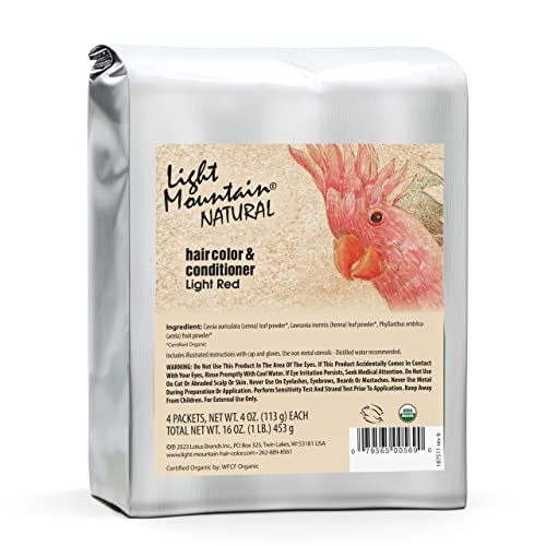 Light Mountain Henna Hair Dye - Nourishing Color, Organic Botanicals, Chemical-Free - 16 Oz