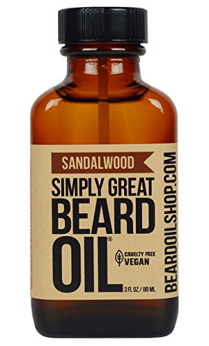 Simply Great Beard Oil - Deeply Softening, Natural Ingredients, Sandalwood Scent - 3 Oz