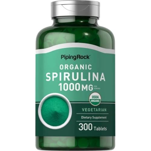 Piping Rock Spirulina Tablets - Nutrient-Dense Superfood, Vegetarian, Non-GMO - 300 Count