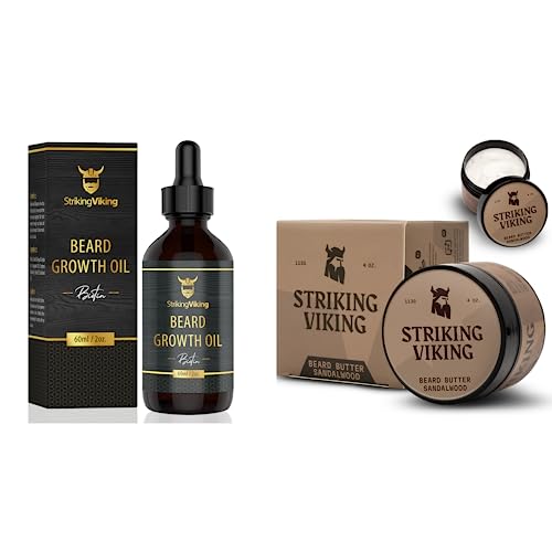 Striking Viking Beard Growth Oil - Promotes Thicker Growth, Hydrates & Nourishes - Sandalwood Scent