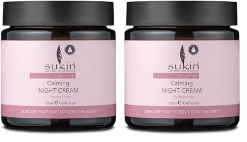 Sukin Night Cream for Sensitive Skin - Nourishing Hydration, Vegan Ingredients - 4.06oz (Pack of 2)