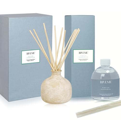 BLUEME Aromatherapy Diffuser - Eucalyptus & Lime, Refillable, Handmade Ceramic - 16.91 Fl Oz