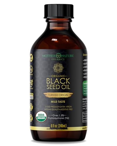 Mother Nature Black Seed Oil - Immune & Brain Support, Non-GMO, Cold Pressed, 8oz