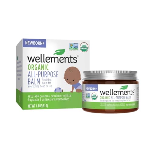 Wellements Baby Balm - Soothing Relief for Dry Skin, Organic & Non-GMO - 1.8 Fl Oz