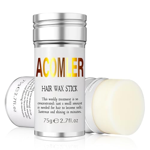 Acomler Hair Wax Stick - Flyaway Control, Natural Ingredients, Non-Greasy - 1 Pack Silver