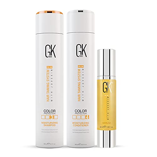 GK Hair Care Set - Hydrating Shampoo & Conditioner, Argan Oil Serum for All Hair Types - 10.1oz