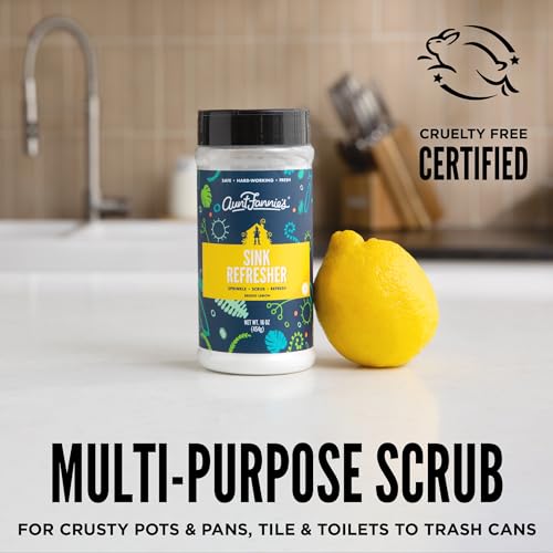 Aunt Fannie's Garbage Disposal Cleaner - Lemon Powder Scrub & Odor Minimizer - 16oz