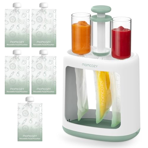 Momcozy Baby Food Maker - No Splashing, Easy Clean, Includes 5 Reusable Storage Bags - 5pcs