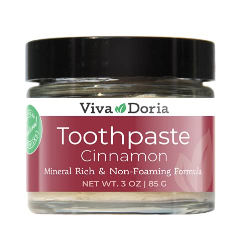 Viva Doria Natural Mineralizing Toothpaste - Protects Enamel, Rich in Minerals - Cinnamon, 3 oz