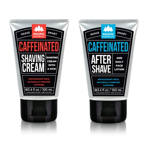 Pacific Shaving Company Shaving Kit - Energizing Caffeine & Aloe for Healthier Skin - 3.4oz, 2 Pack