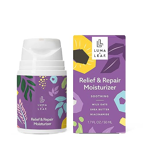 LUMA & LEAF Facial Moisturizer - Hydrate & Soothe Reactive Skin, Vegan & Natural - 1.7 Fl Oz