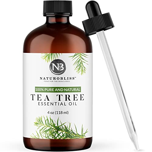 NaturoBliss Tea Tree Essential Oil - 100% Pure, Therapeutic Grade for Aromatherapy - 4 Fl Oz