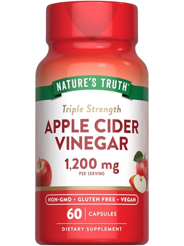 Nature's Truth Apple Cider Vinegar Capsules - 1200mg Vegan, Non-GMO, Gluten-Free - 60 Veggie Pills