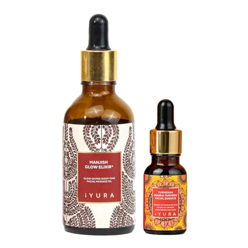 iYURA Ageless Glow Duo Face Oil - Clarifying & Exfoliating, Active Ayurvedic Ingredients - 30ml