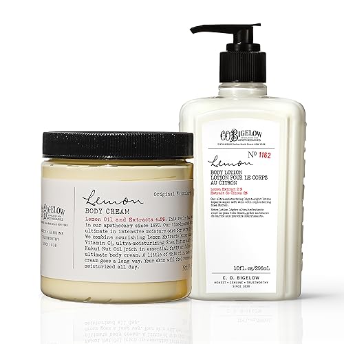 C.O. Bigelow Body Lotion & Cream - Moisturizing with Shea Butter & Lemon Extract - 8oz & 10fl oz