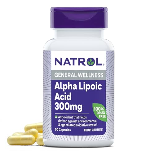 Natrol Alpha Lipoic Acid 300 mg Dietary Supplement - Supports Glucose Metabolism - 50 Capsules