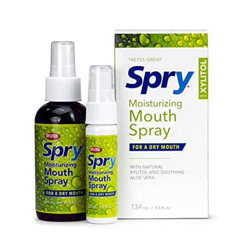 Spry Xylitol Breath Spray - Moisturizes Dry Mouth, Natural Spearmint Flavor - 4.5 fl. oz