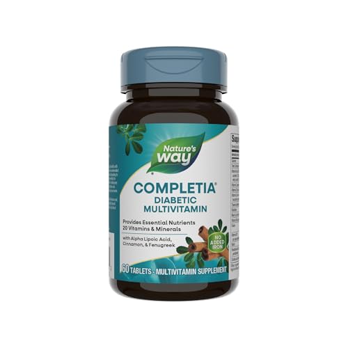 Nature's Way Completia Diabetic Multivitamin - Essential Nutrients & Antioxidants - 60 Tablets