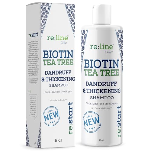 Re:line Men's Shampoo - Dandruff Treatment, Thickening Biotin & Zinc, 8oz Tea Tree Oil