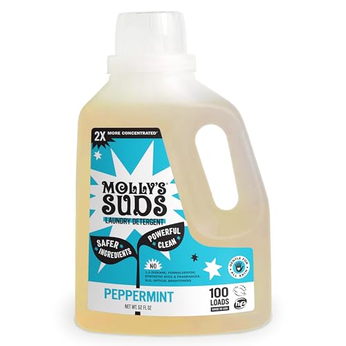 Molly's Suds Concentrated Laundry Detergent - Gentle, Plant-Based Clean, Peppermint Scent - 52oz