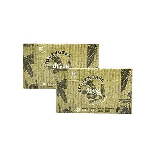 Grab Green Stoneworks Fabric Softener Sheets - Softens Fabrics, Reduces Static, Olive Leaf - 160ct