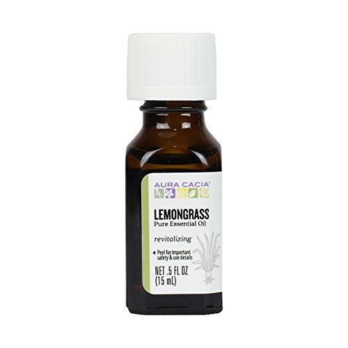 Aura Cacia Essential Oil - Uplifting Lemongrass Aroma for Cleansing & Purifying - 0.5oz