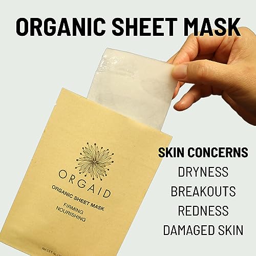 ORGAID Organic Sheet Mask - Hydrating, Soothing, Cruelty-Free - 6 Assorted Masks for All Skin Types